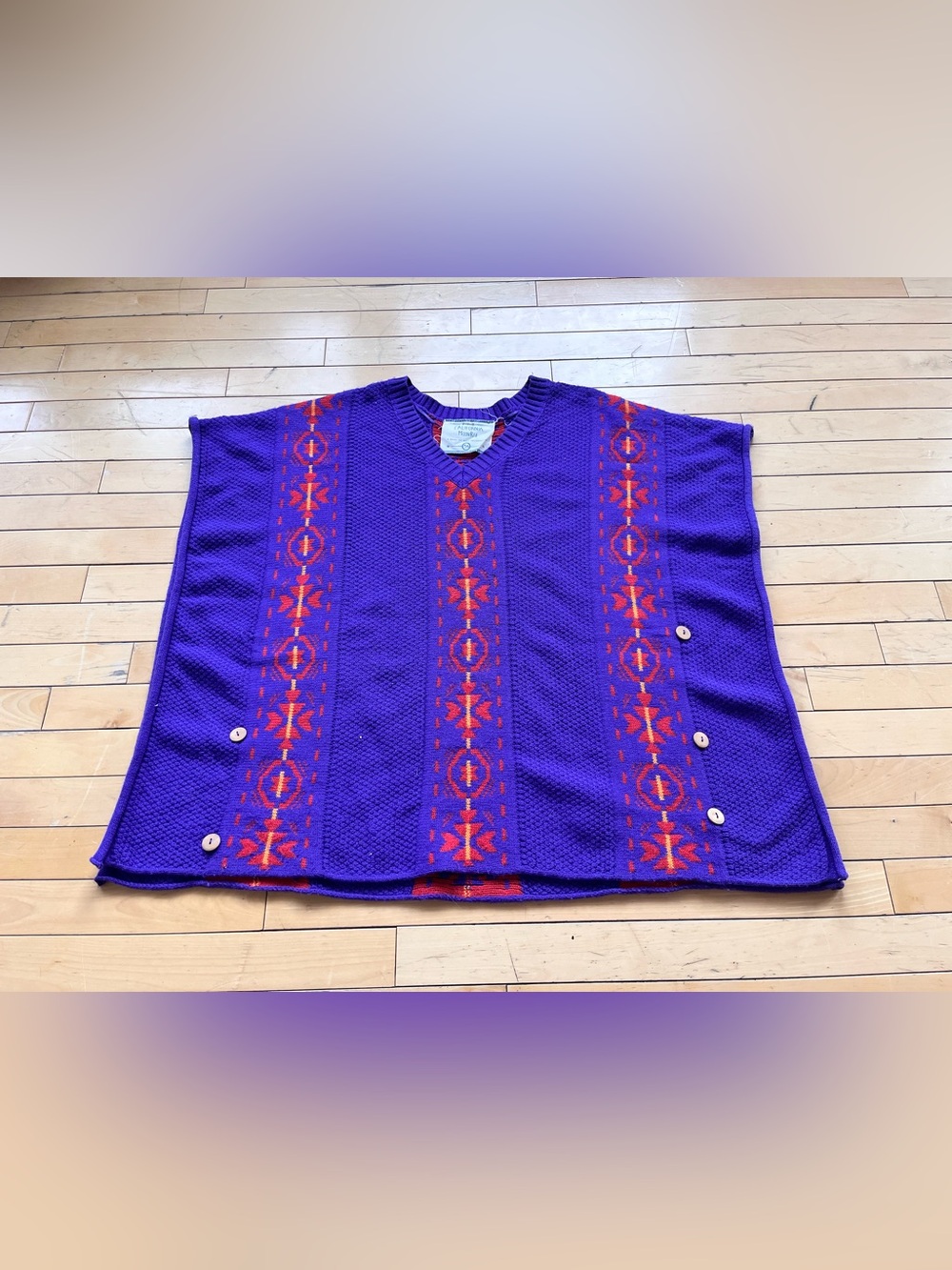 California Moonrise Purple Knit Poncho Sweater S/M